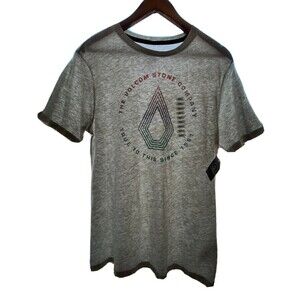 NWT Volcom Men's S T-Shirt Gray Tee Organic Cotton Horizon Short Sleeve